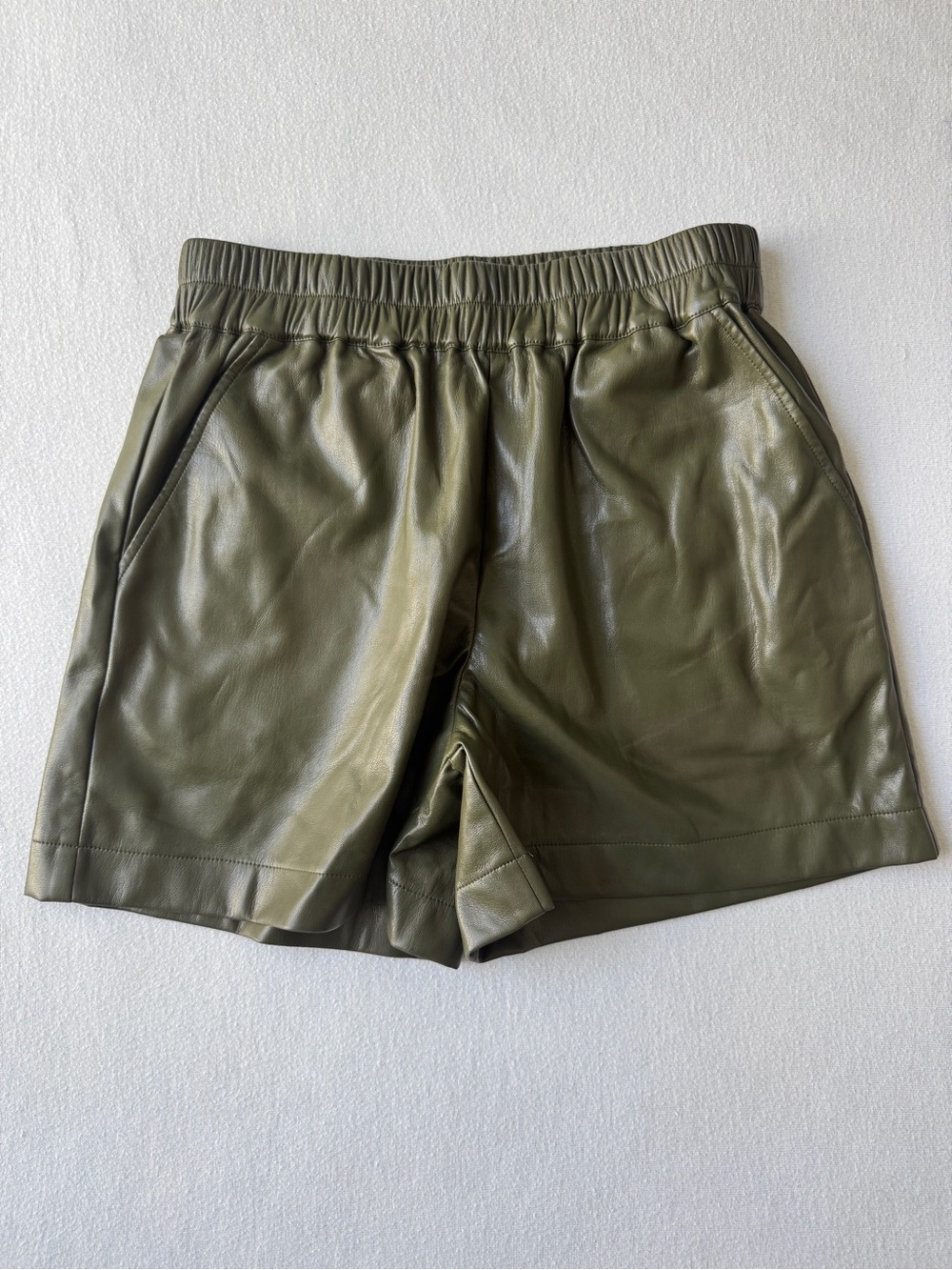 Young Fabulous & Broke Olive Faux Leather Shorts Size S